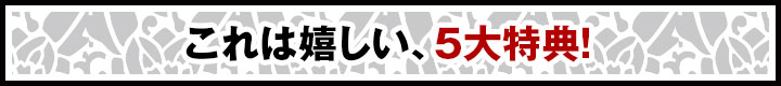 これは嬉しい、５大特典！